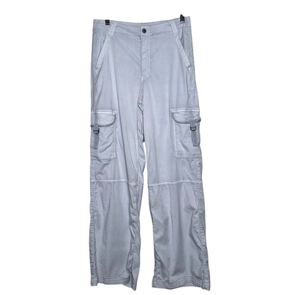 American Eagle Super High Rise Baggy Wide Leg Cargo Pants Size 6 Blue - Picture 1 of 6